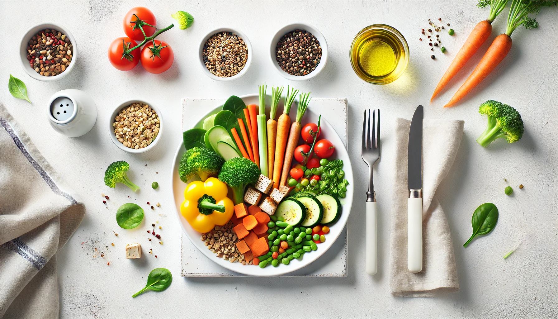 Healthy food arrangement